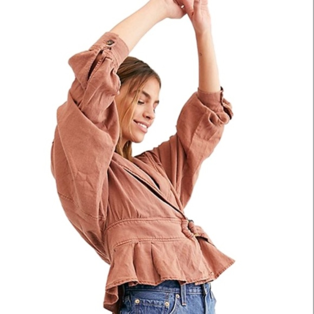 Free People Joani Belted Peplum Jacket